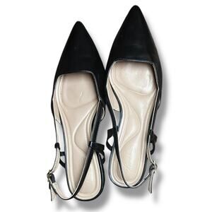 Arromic Black Pointed Toe Slingback Flats Women’s Size 7.5